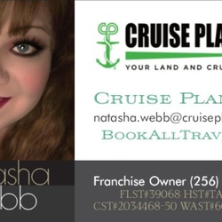 Natasha Webb -Cruise Planners - Let me take the stress away and save you hours of research! Call Natasha and book your next vacation today at 256-980-3389