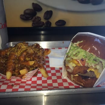 Corner Burger - Bacon and cheese burger with chilli fries - Burgers Near Me - Lawndale, California