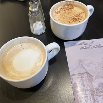 The Bean at Josefinas - Wild Flower latte (bottom left) & Autumn latte (top right) - Cafes Near Me - Las Cruces, New Mexico