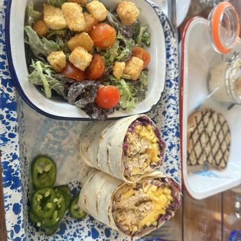Garbo’s - Fish Burrito & Side Salad - Seafood Near Me - Austin, Texas