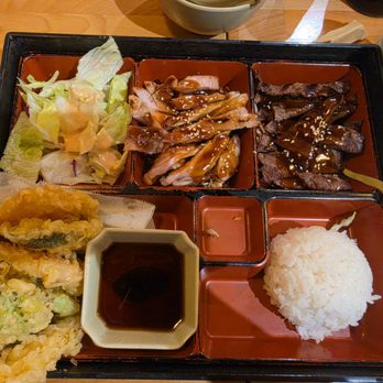 Sushi House - Steak & chicken teriyaki with tempura bento box - Japanese Near Me - San Bruno, California Sushi House - Steak & chicken teriyaki with tempura bento box - Japanese Near Me - San Bruno, California