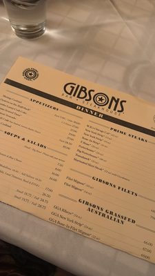 Menu photo 1 Gibsons Bar & Steakhouse Rosemont, IL Menu photo 1 Gibsons Bar & Steakhouse Rosemont, IL