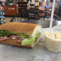 F1 Food And Fuel - Best Sandwich In town!!! Club sandwich with Boar's Head Turkey and Ham!! Side of potatoe Salad!! Great service !