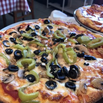 Bruno's - 12" pizza with olive, mushroom, and green peppers - Italian Near Me - Santa Monica, California Bruno's - 12" pizza with olive, mushroom, and green peppers - Italian Near Me - Santa Monica, California