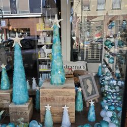 Deena's - These were the beach glass Christmas trees that drew me in