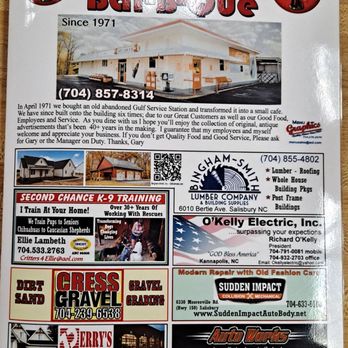 Garys Barbecue - Front of menu - Barbeque Near Me - China Grove, North Carolina Garys Barbecue - Front of menu - Barbeque Near Me - China Grove, North Carolina