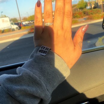 MV Beauty Bar - Maroon matte and pink glitter square nails - Eyelash Service Near Me - Las Vegas, Nevada MV Beauty Bar - Maroon matte and pink glitter square nails - Eyelash Service Near Me - Las Vegas, Nevada