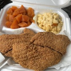Kelly's Soul Kitchen - Catfish, yams, mac n cheese..so good and the fish portion was very generous.