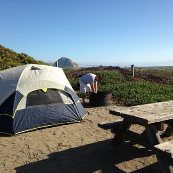 Morro Strand State Beach - Our tent and view - Beaches Near Me