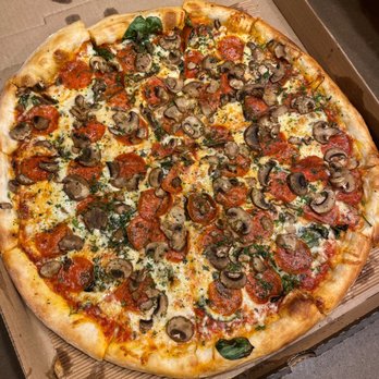 Pagliacci Pizza - Large Pepp and Mush with Spinach and bonus: parsley(!) - Pizza Near Me - Seattle, Washington Pagliacci Pizza - Large Pepp and Mush with Spinach and bonus: parsley(!) - Pizza Near Me - Seattle, Washington