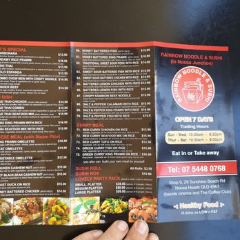 Rainbow Noodle & Sushi - Menu1 - Sushi Bars Near Me - Noosa Heads, QLD Rainbow Noodle & Sushi - Menu1 - Sushi Bars Near Me - Noosa Heads, QLD