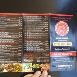 Rainbow Noodle & Sushi - Menu1