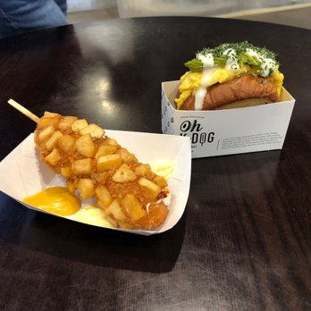 Oh K-Dog & Egg Toast - Potato mozzarella dog and avocado egg toast - Hot Dogs Near Me - Plano, Texas Oh K-Dog & Egg Toast - Potato mozzarella dog and avocado egg toast - Hot Dogs Near Me - Plano, Texas