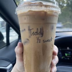 Khmericano Coffee - Teddy Graham Latte 1/2 sweet