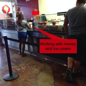 Cold Stone Creamery - Observed him working the register with gloves, then working with the metal spoons the ice cream. - Ice Cream & Frozen Yogurt Near Me - Miami, Florida Cold Stone Creamery - Observed him working the register with gloves, then working with the metal spoons the ice cream. - Ice Cream & Frozen Yogurt Near Me - Miami, Florida