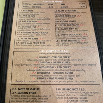 Ginger Thai - Menu - Thai Near Me - Katy, Texas