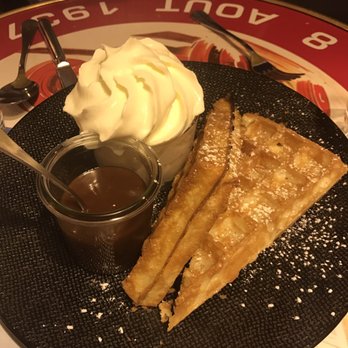 Au Vieux Comptoir - "Waffles" with caramel and cream for dessert - French Near Me - Paris, 75