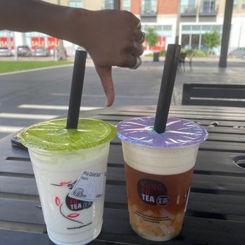 Kung Fu Tea - Pina colada slush and peach oolong tea - Coffee & Tea Near Me - Pearland, Texas Kung Fu Tea - Pina colada slush and peach oolong tea - Coffee & Tea Near Me - Pearland, Texas