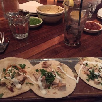 Nada - Another view of my Chicken Carbón Tacos and Blueberry Lemonade. - Mexican Near Me - Indianapolis, Indiana