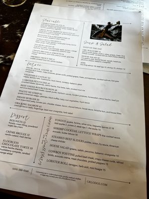 Menu photo 1 Gallatin River Lodge Bozeman, MT