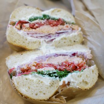 Bagelsaurus - "Hot Smoked" from Bagelsaurus (Boston, MA.) Yummy in my belly!!! - Bagels Near Me - Cambridge, Massachusetts