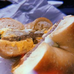 Sausage and Egg Sandwich on a Bagel