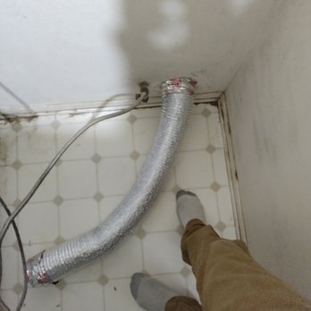 Dryer Vent Cleaning Pro - Jared replaced damaged dryer vent tubing and secured it properly to wall. - Air Duct Cleaning Near Me