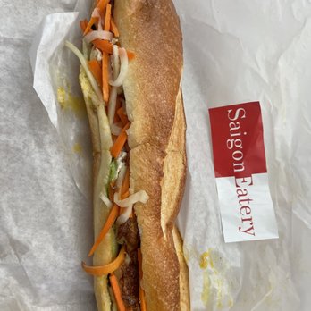 Saigon Eatery - My favorite thing so far, the banh-mi sandwich, this one is pork. - Noodles Near Me - Torrance, California Saigon Eatery - My favorite thing so far, the banh-mi sandwich, this one is pork. - Noodles Near Me - Torrance, California