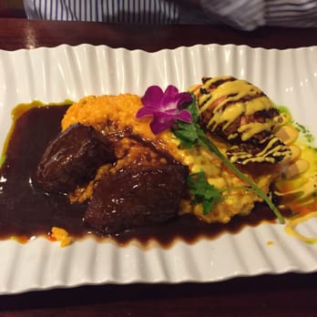 El Chaman Peruvian Cuisine - Risotto with filet mignon and grilled lobster tail. Enough said... - Peruvian Near Me - Miami, Florida El Chaman Peruvian Cuisine - Risotto with filet mignon and grilled lobster tail. Enough said... - Peruvian Near Me - Miami, Florida