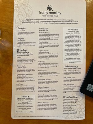 Menu photo 7 Frothy Monkey Nashville, TN