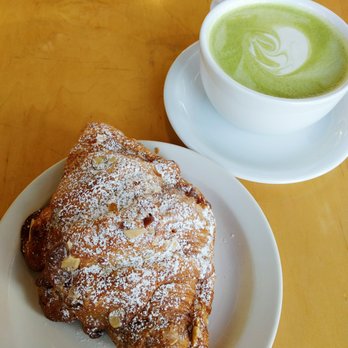 Fresh Flours - Almond Croissant and Green Tea Latte - Bakeries Near Me - Seattle, Washington Fresh Flours - Almond Croissant and Green Tea Latte - Bakeries Near Me - Seattle, Washington