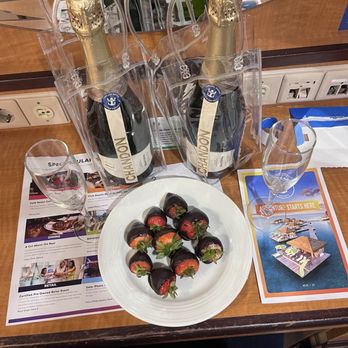 Royal Caribbean - Champagne and chocolate covered strawberries - Boat Tours Near Me - Fort Lauderdale, Florida