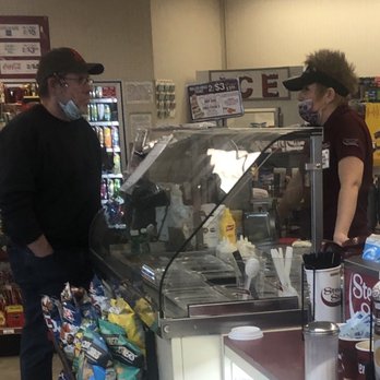 Stewart's Shops - Customer with no mask chit-chatting with worker whose mask is below her nose. - Convenience Stores Near Me - Little Falls, New York Stewart's Shops - Customer with no mask chit-chatting with worker whose mask is below her nose. - Convenience Stores Near Me - Little Falls, New York