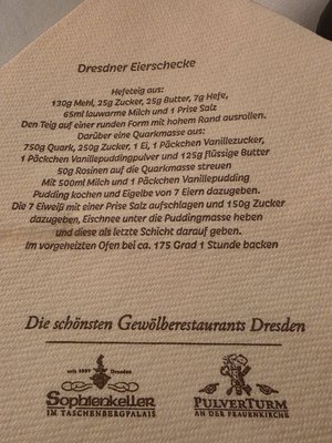 Menu photo 1 Sophienkeller Dresden, SN