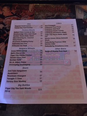 Menu photo 4 Tenth Level Tavern Oakland Park, FL