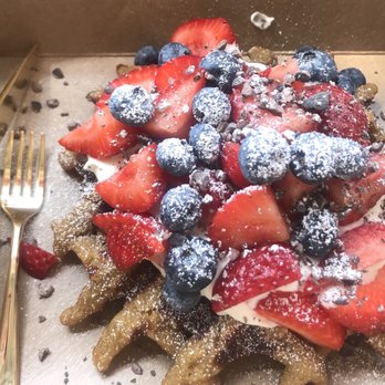 Third Culture Bakery - Berkeley - Summer Berries: organic strawberries and blueberries topped with handmade Chantilly whip cream. Mochi Waffle. By default, gluten free. - Bakeries Near Me - Berkeley, California Third Culture Bakery - Berkeley - Summer Berries: organic strawberries and blueberries topped with handmade Chantilly whip cream. Mochi Waffle. By default, gluten free. - Bakeries Near Me - Berkeley, California