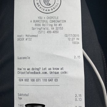 Chipotle Mexican Grill - Great job snagging that $2.28 - Mexican Near Me - Springfield, Virginia