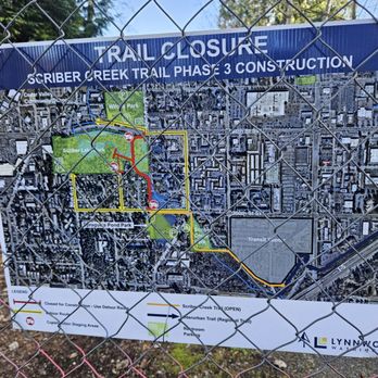 Scriber Lake Park - Trail closure sign for new construction - Parks Near Me - Lynnwood, Washington Scriber Lake Park - Trail closure sign for new construction - Parks Near Me - Lynnwood, Washington
