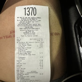 McDonald's - a receipt on a woman's stomach - Burgers Near Me - Waterbury, Connecticut McDonald's - a receipt on a woman's stomach - Burgers Near Me - Waterbury, Connecticut