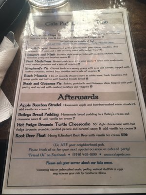 Menu photo 1 Cala Pub and Restaurant Dillon, CO