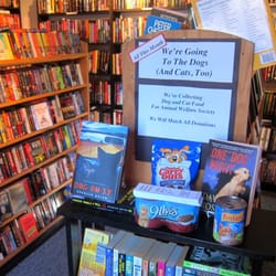 Mainely Murders Bookstore - Not only do they sell hard to find books, but they were collecting food for a local pet shelter!