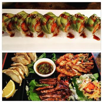 Sumo Sushi - Green Monster roll...ah-mazinnnggg! 3 item lunch special with steak teriyaki, spicy pork cutlet, gyoza... - Sushi Bars Near Me - Camarillo, California Sumo Sushi - Green Monster roll...ah-mazinnnggg! 3 item lunch special with steak teriyaki, spicy pork cutlet, gyoza... - Sushi Bars Near Me - Camarillo, California