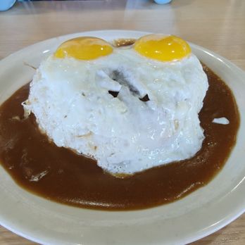 Aloha Stacks - Loco Moco with Hamburger Patty - Pancakes Near Me - El Monte, California Aloha Stacks - Loco Moco with Hamburger Patty - Pancakes Near Me - El Monte, California