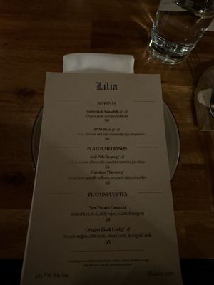 Menu photo 1 Lilia Comedor Portland, OR