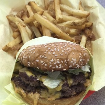 Sky Rocket Burger - Double cheeseburger with everything and a small side of french fries. - Burgers Near Me - Dallas, Texas
