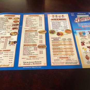 El Balcon Restaurant y Mariscos - FRONT AND BACK OF MENU - Mexican Near Me - Bolingbrook, Illinois El Balcon Restaurant y Mariscos - FRONT AND BACK OF MENU - Mexican Near Me - Bolingbrook, Illinois