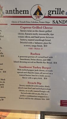 Menu photo 7 Anthem Grille Florence, AZ