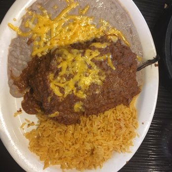 Los Vaqueros Mexican Restaurant - Chile relleno, with chili. $7.50 - Mexican Near Me - Mustang, Oklahoma