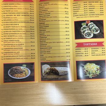 Lucy's Taco Shop - Part of their menu. - Tacos Near Me - Medford, Oregon