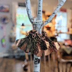 Wild Salamander Creative Arts Center - Bronze hand-pressed earrings by Deb Tumas